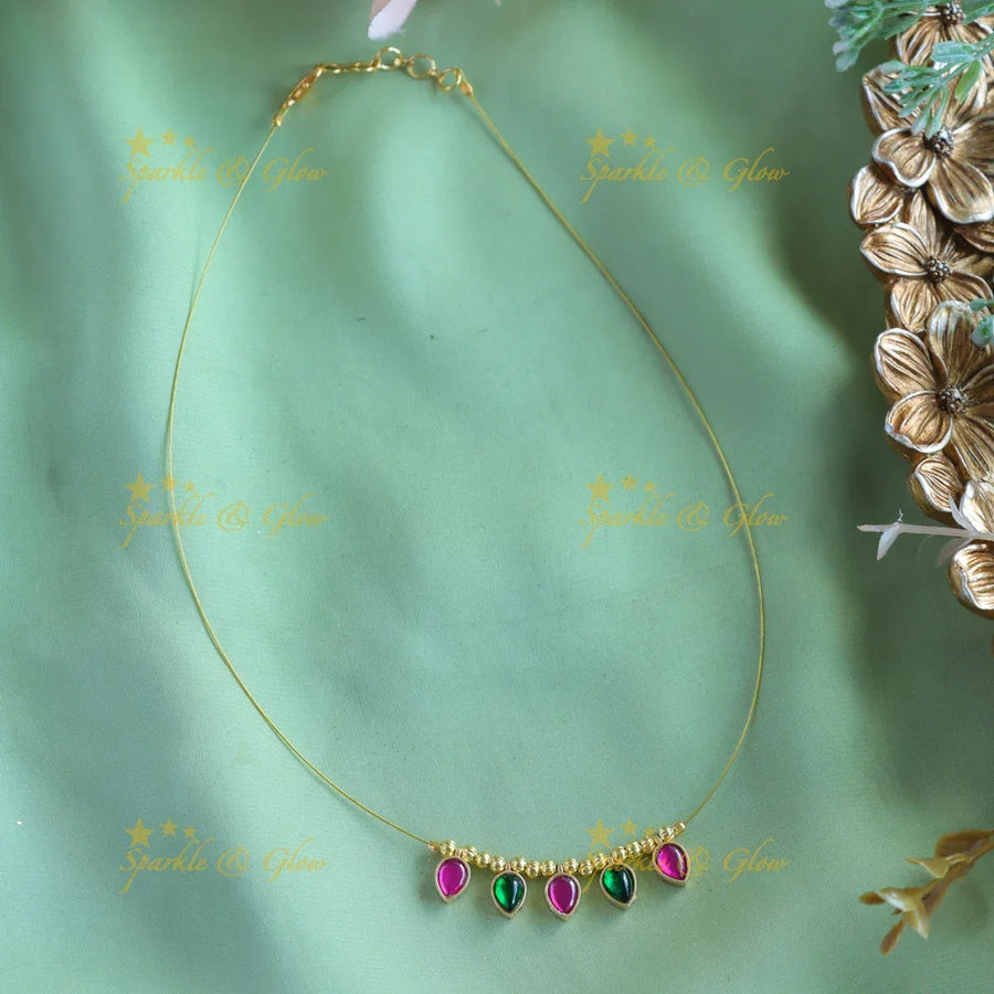 Sparkling waterdrop design Invisible short necklace - Sparkle and Glow