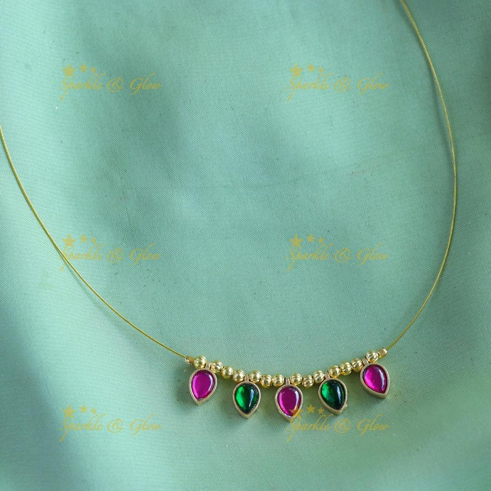 Sparkling waterdrop design Invisible short necklace - Sparkle and Glow