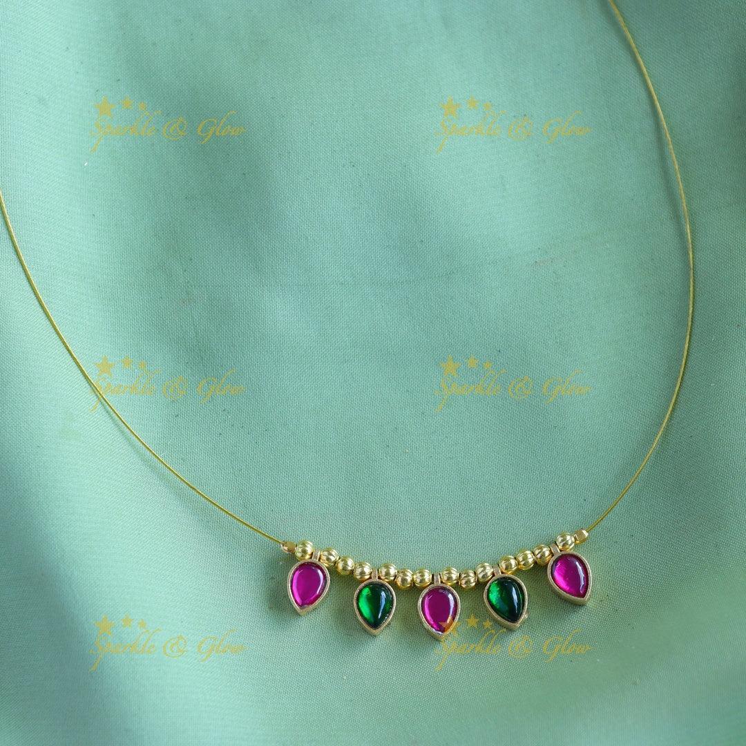 Sparkling waterdrop design Invisible short necklace - Sparkle and Glow