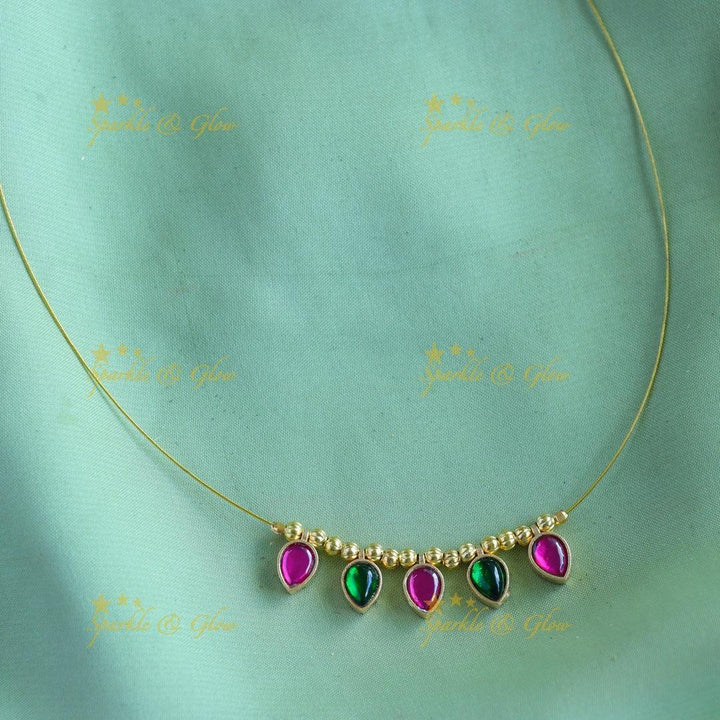 Sparkling waterdrop design Invisible short necklace - Sparkle and Glow