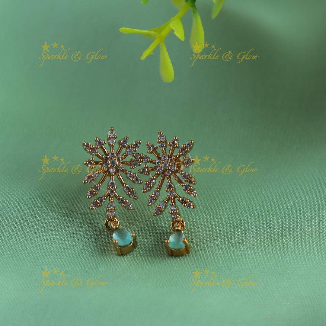 Gracious Star Floral Leaflet design AD short necklace-Mintgreen