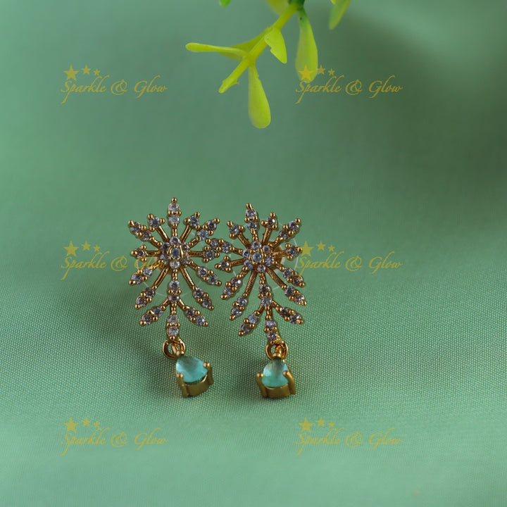 Gracious Star Floral Leaflet design AD short necklace-Mintgreen
