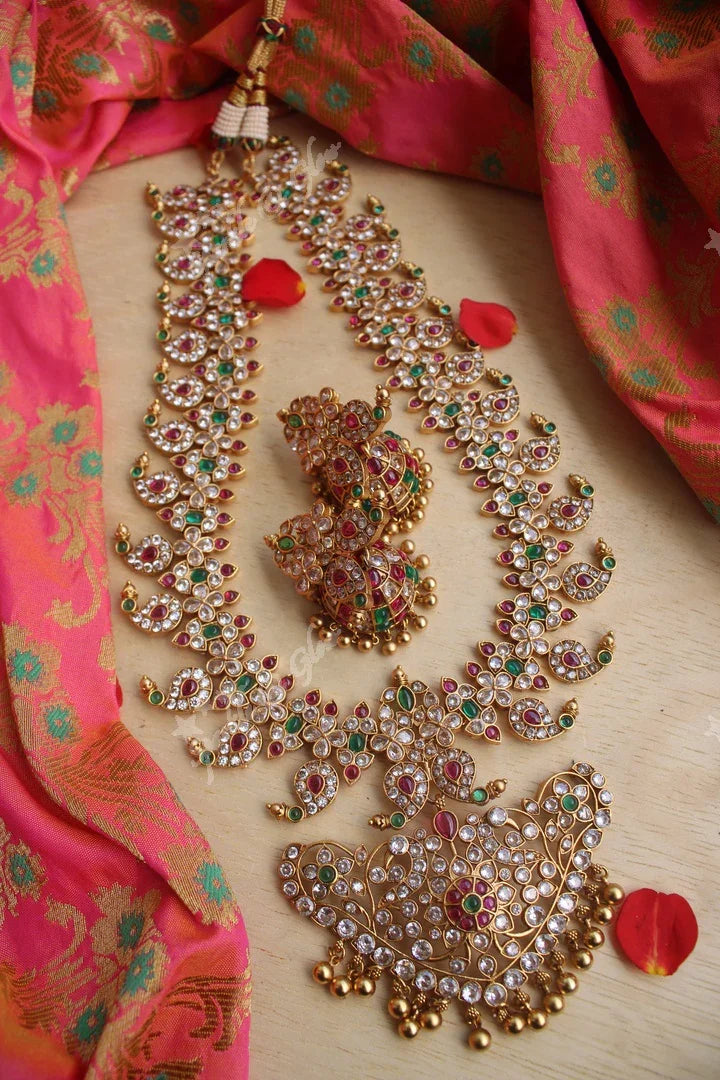 Elegant white CZ and kemp stones mango haram - Sparkle and Glow
