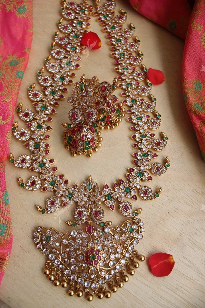 Elegant white CZ and kemp stones mango haram - Sparkle and Glow
