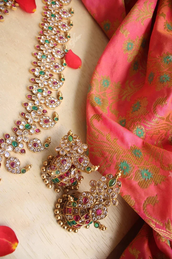 Elegant white CZ and kemp stones mango haram - Sparkle and Glow