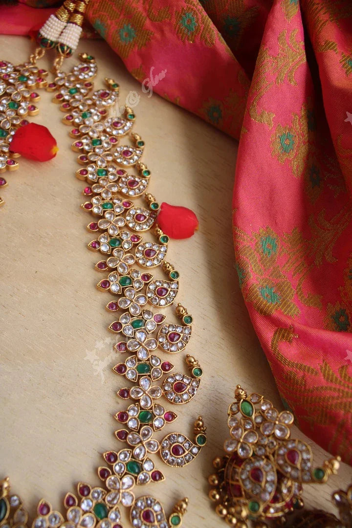 Elegant white CZ and kemp stones mango haram - Sparkle and Glow
