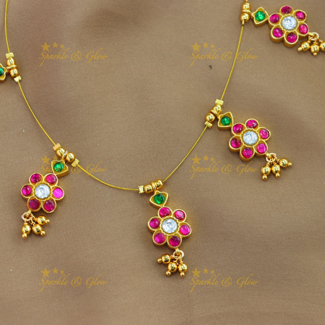 Beautiful Multi Floral Invisible short necklace