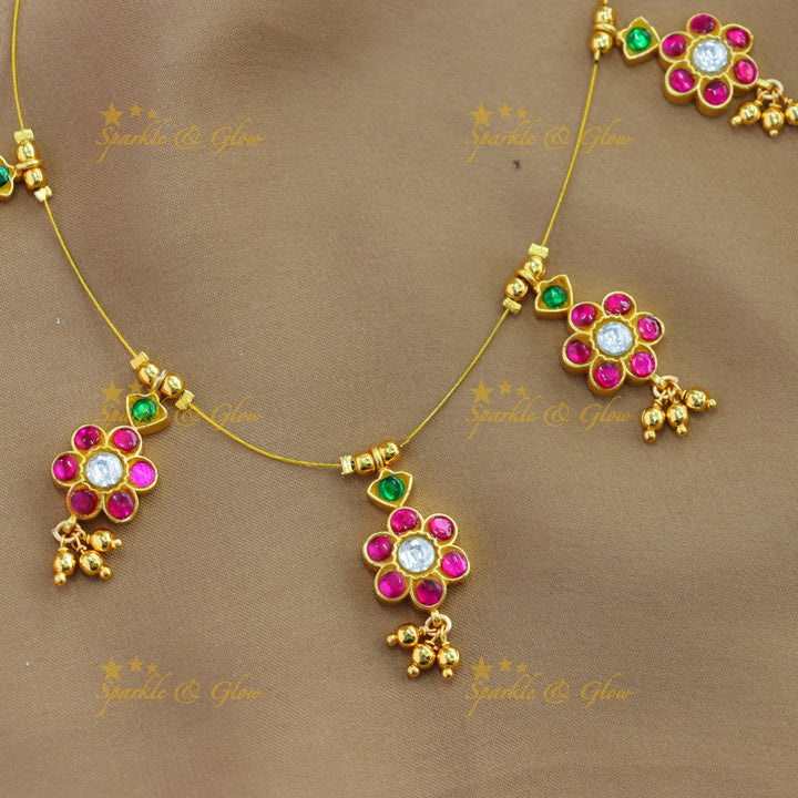 Beautiful Multi Floral Invisible short necklace