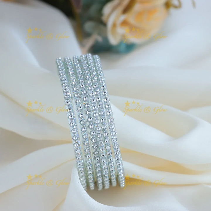 Stunning Gold colour Glass bangles set of 6 bangles - Sparkle and Glow