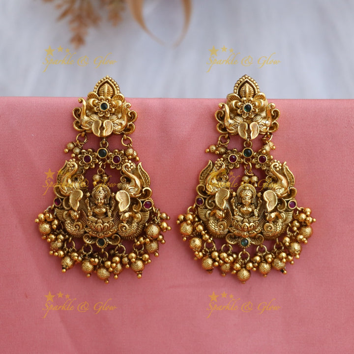 Lakshmi Peacock Bali Carved Earrings