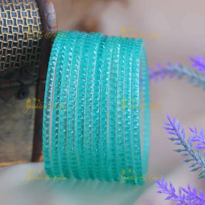 Elegant Plain Square design Glass Bangles Combo, Set of 12 Bangles, (One dozen) each colour - Sparkle and Glow - 2.4 - 