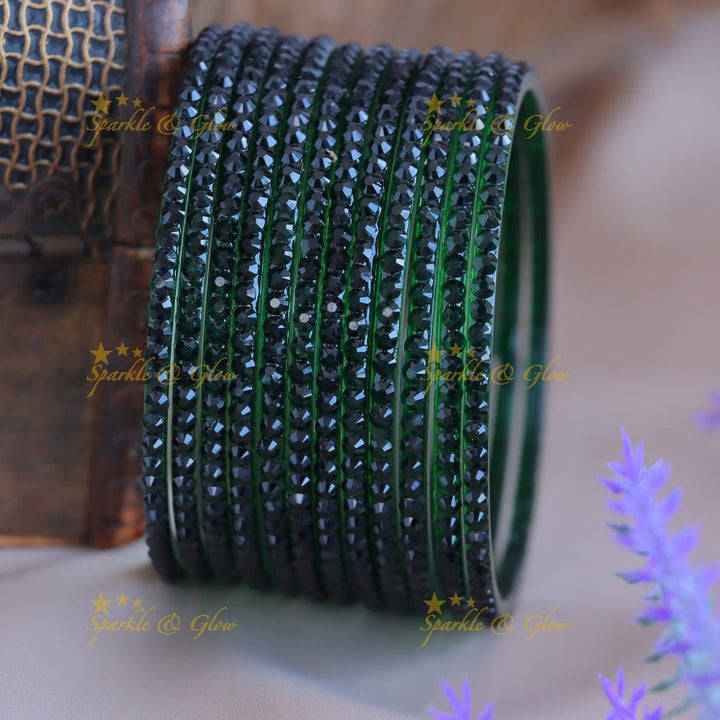 Elegant Plain Square design Glass Bangles Combo, Set of 12 Bangles, (One dozen) each colour - Sparkle and Glow - 2.4 - 