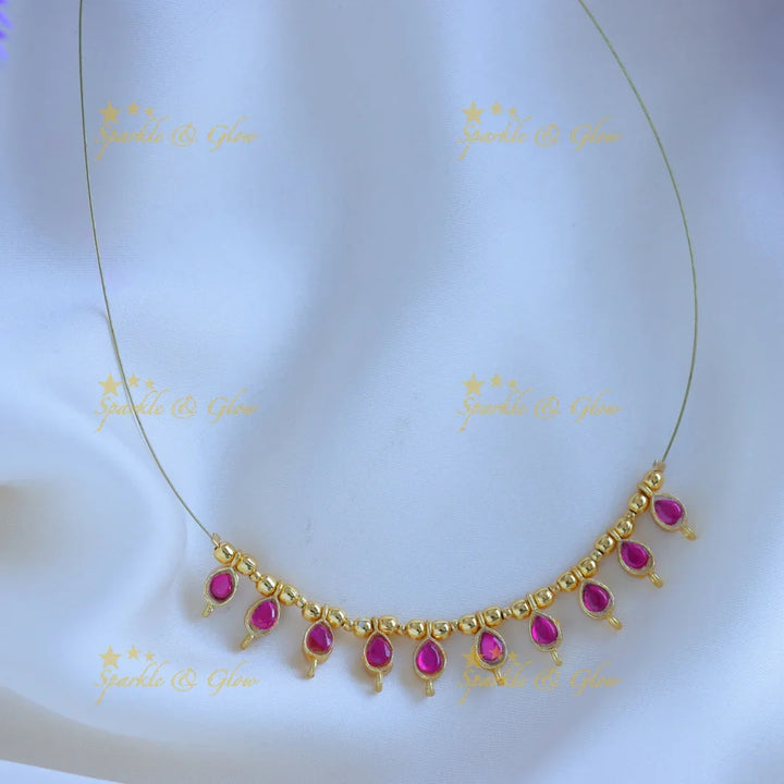 Elegant Waterdrop design invisible short necklace-Ruby - Sparkle and Glow