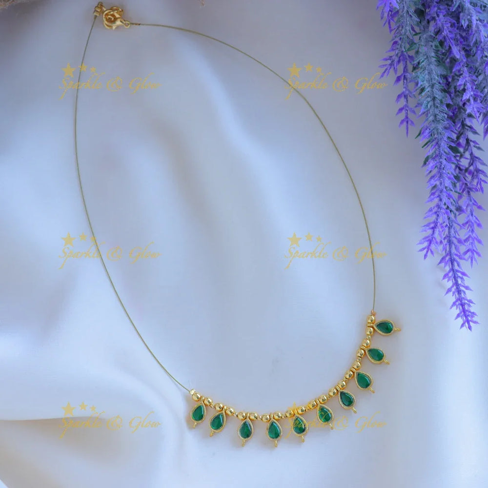 Elegant Waterdrop design invisible short necklace-Ruby - Sparkle and Glow