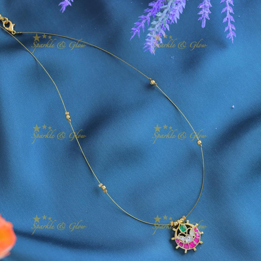 Gracious Half moon design Invisible short necklace - Sparkle and Glow