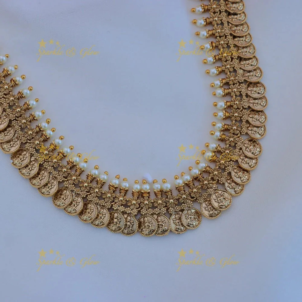 Beautiful Coin Floral carved Kemp Haram - Sparkle and Glow