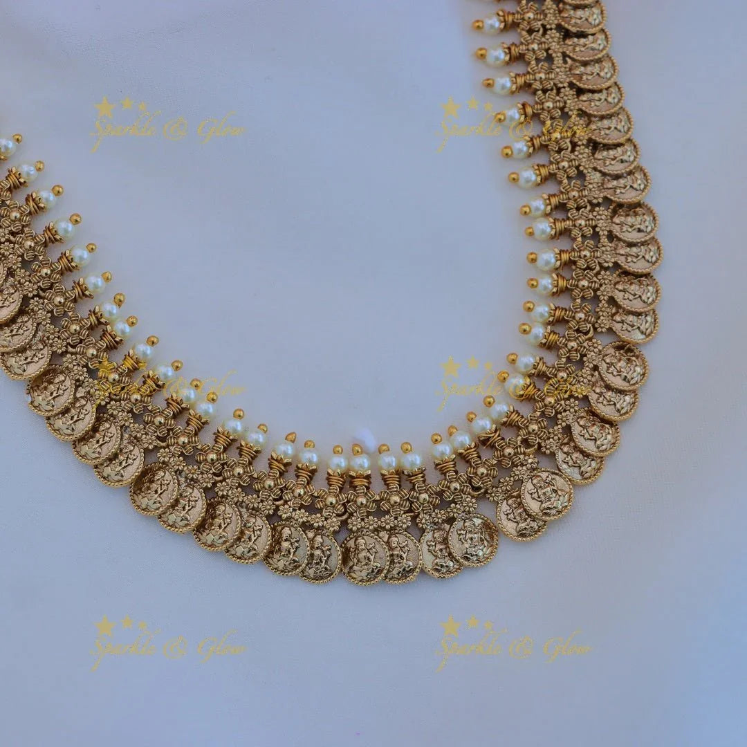 Beautiful Coin Floral carved Kemp Haram - Sparkle and Glow