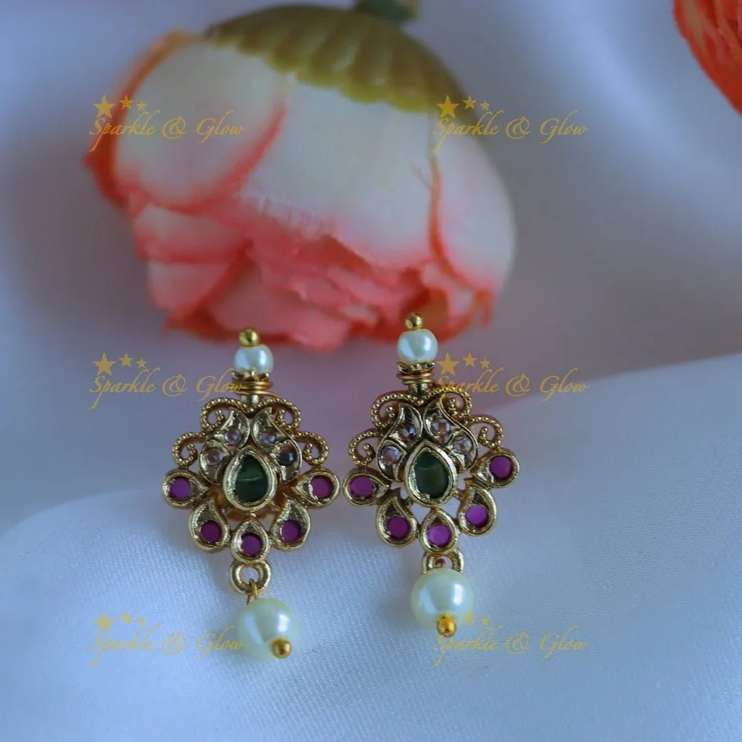 Beautiful Coin Floral carved Kemp Haram - Sparkle and Glow