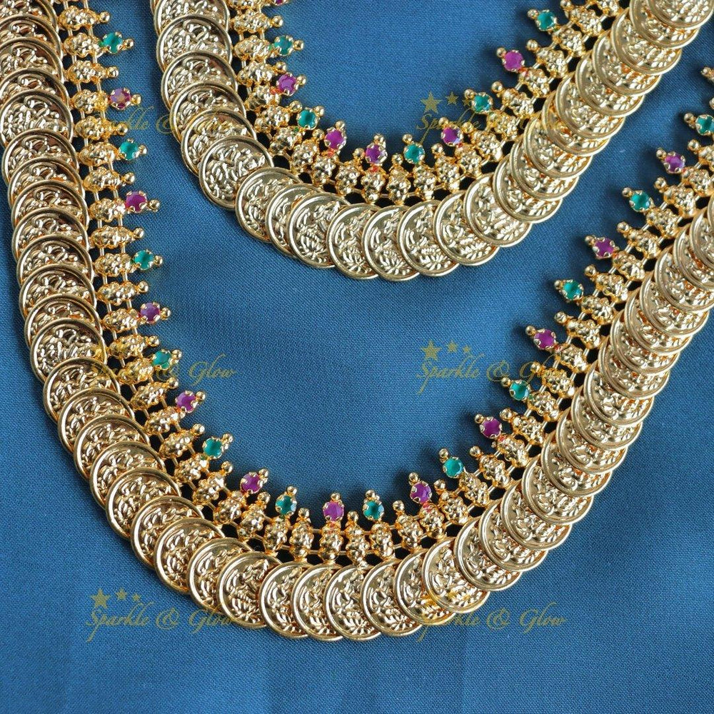 Elegant Lakshmi Coin Semi bridal set - Sparkle and Glow