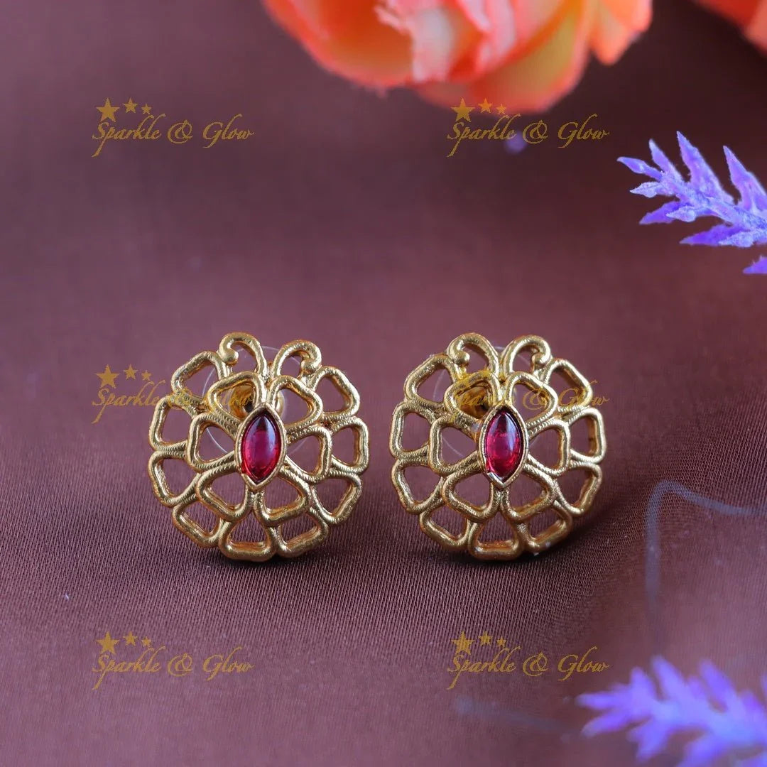 Elegant Butterfly pendant pearl choker-Ruby - Sparkle and Glow