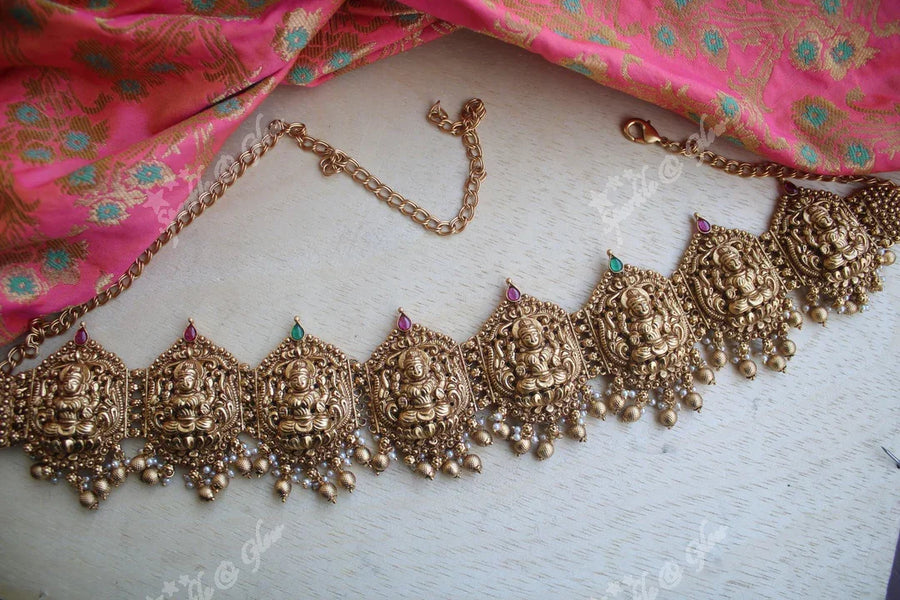 Exquisite Lakshmi gold alike hip chain - Sparkle and Glow
