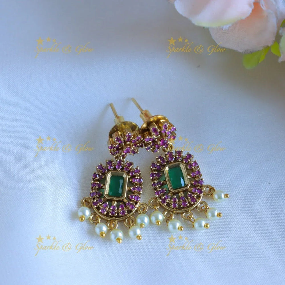 Beautiful Kemp Floral design Haram with pearls - Sparkle and Glow