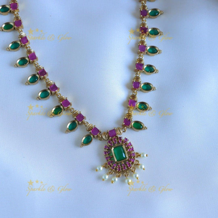 Beautiful Kemp Floral design Haram with pearls - Sparkle and Glow
