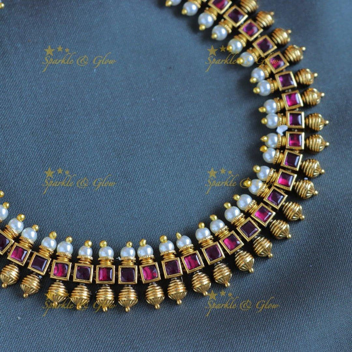 Statement Kemp Square design short necklace - Sparkle and Glow