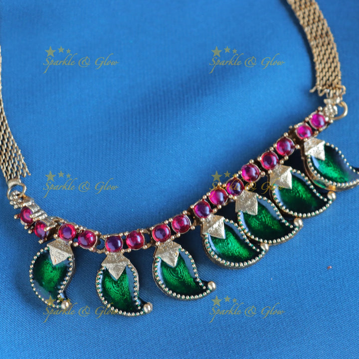 Statement Mango design short necklace-Rubygreen