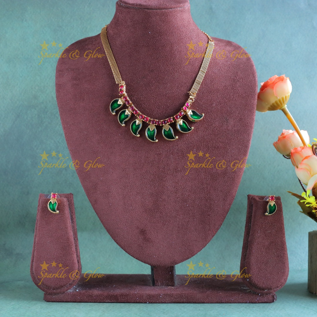Statement Mango design short necklace-Rubygreen