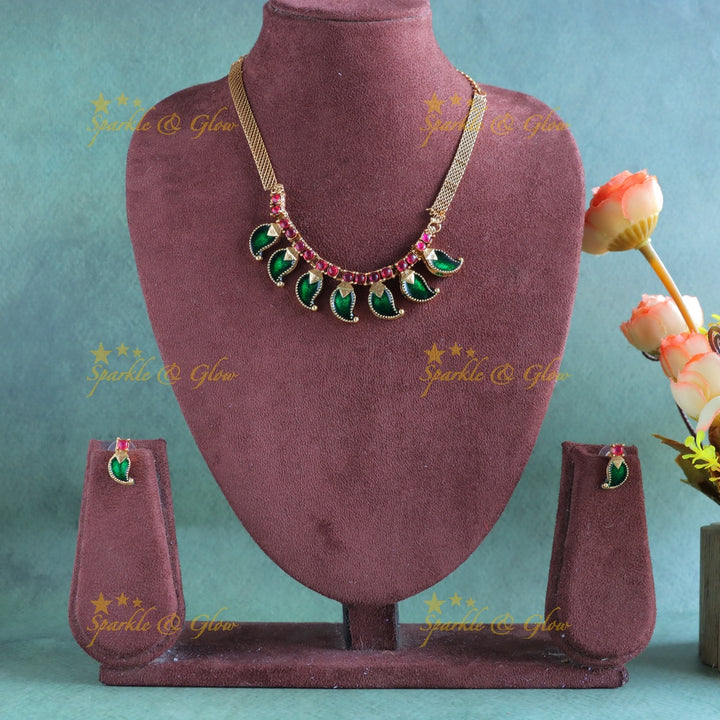 Statement Mango design short necklace-Rubygreen