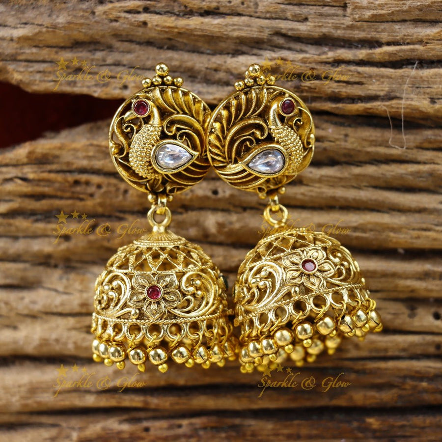 Beautiful Multi Peacock pendant carved beaded layered short necklace - Sparkle and Glow - Back Thread - 