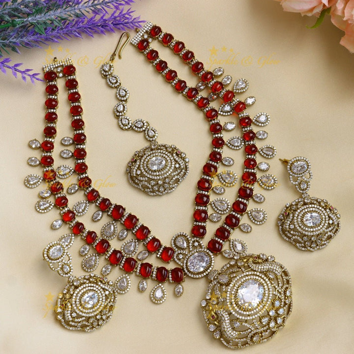 Gracious Peacock pendant carved Victorian AD short necklace with waterdrop hanging - Sparkle and Glow - Back Thread - 