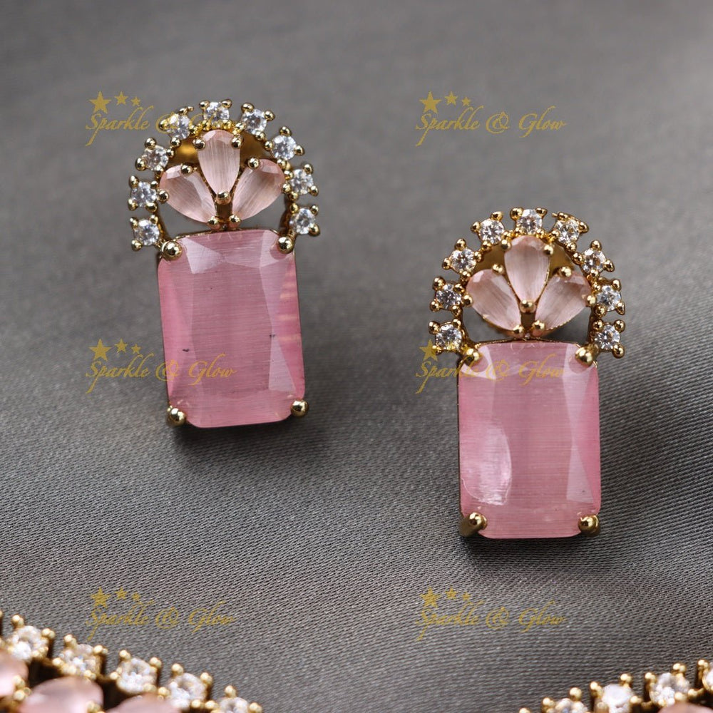 Stunning Victorian AD Waterdrop design Collar necklace - Light pink - Sparkle and Glow - 
