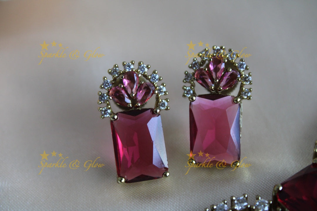 Stunning Victorian AD Waterdrop design Collar necklace-Pink