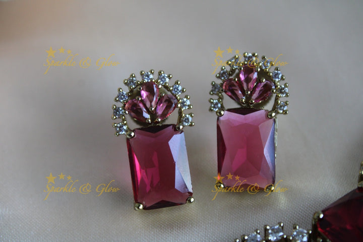 Stunning Victorian AD Waterdrop design Collar necklace-Pink