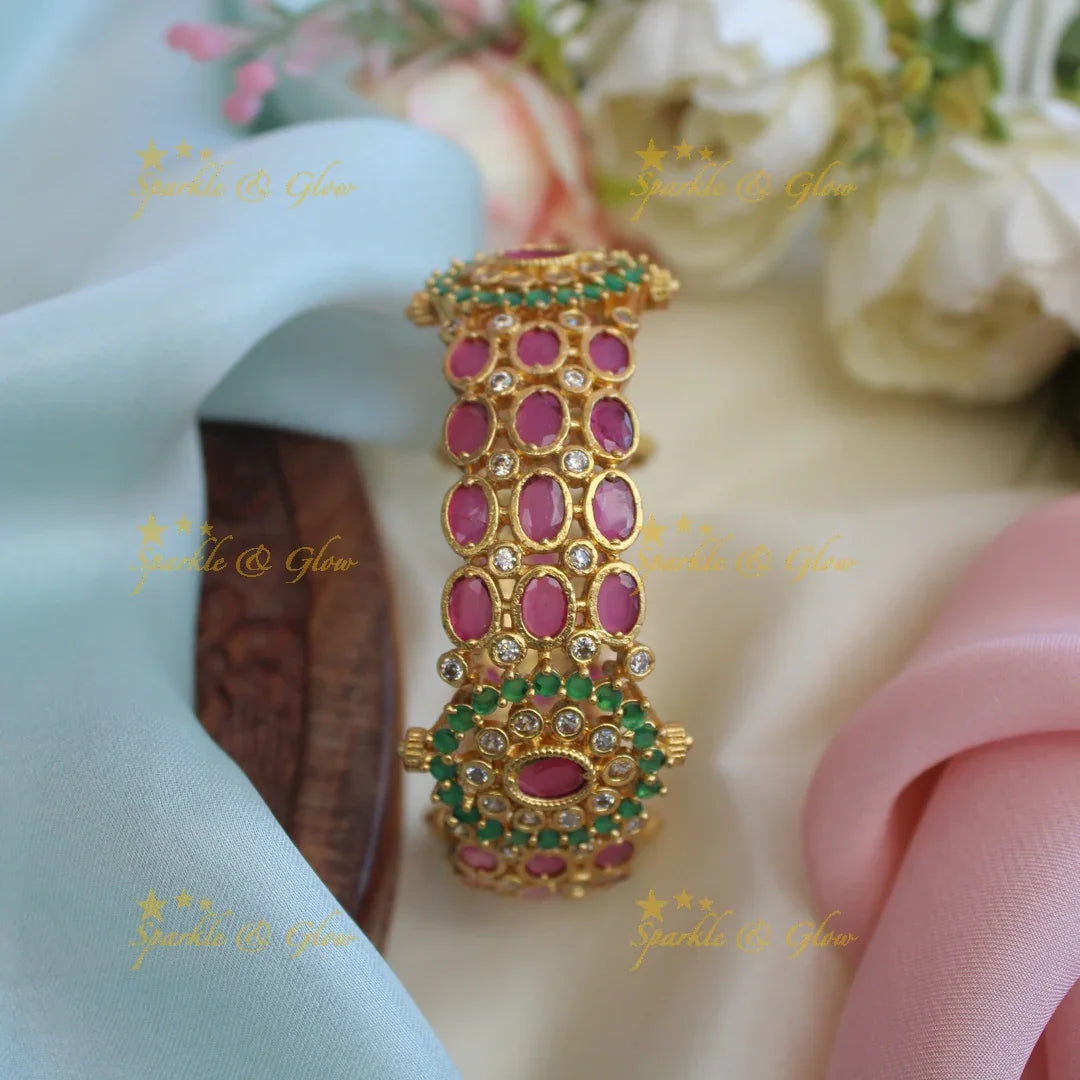 Pretty CZ stone screw type single bangle - 2.8 - Sparkle and Glow
