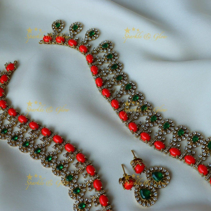 Stunning Kemp stones and CZ stones long necklace - Sparkle and Glow