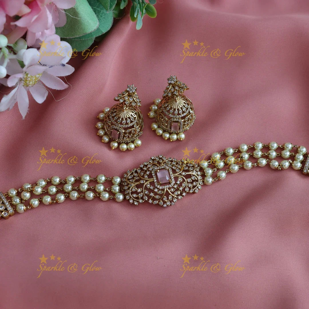 Beautiful premium matt CZ stone choker - Sparkle and Glow