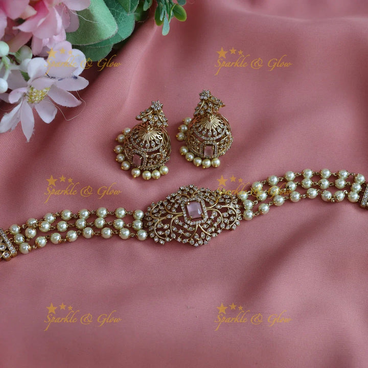 Beautiful premium matt CZ stone choker - Sparkle and Glow