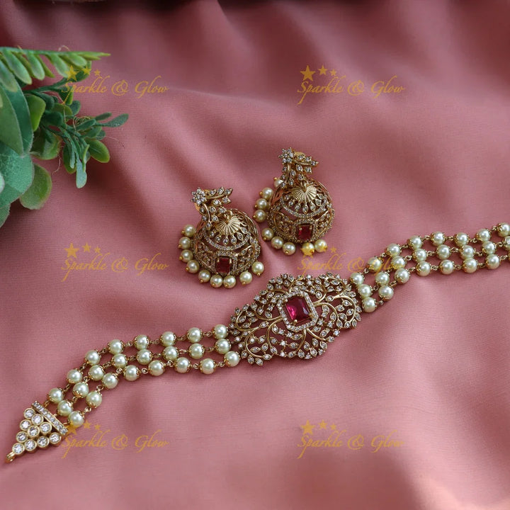 Beautiful premium matt CZ stone choker - Sparkle and Glow