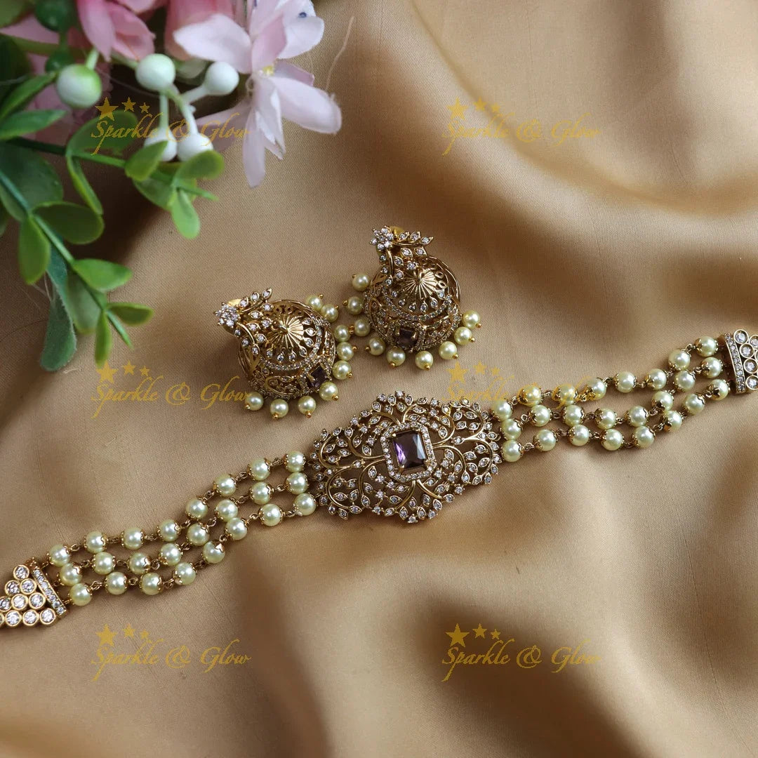 Beautiful premium matt CZ stone choker - Sparkle and Glow