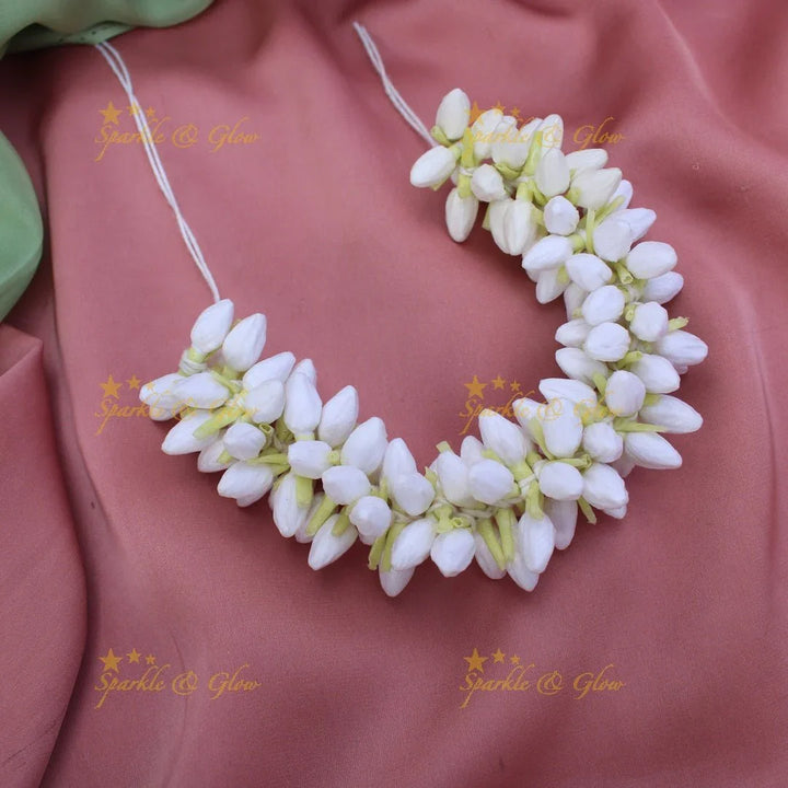 Real Jasmine Malli Mogra look alike Big Bud String Strand, Gajra- Half Mulam - Sparkle and Glow