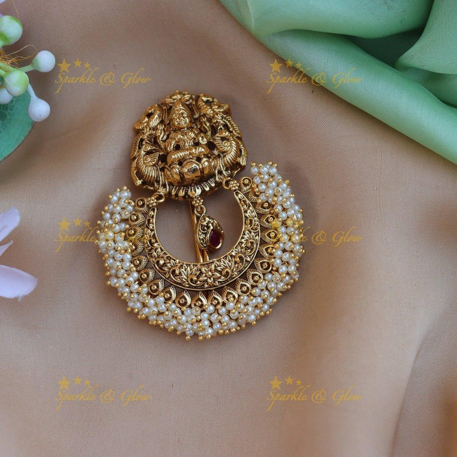 Gorgeous pearl and lakshmi design hair pin - Pink - Sparkle and Glow