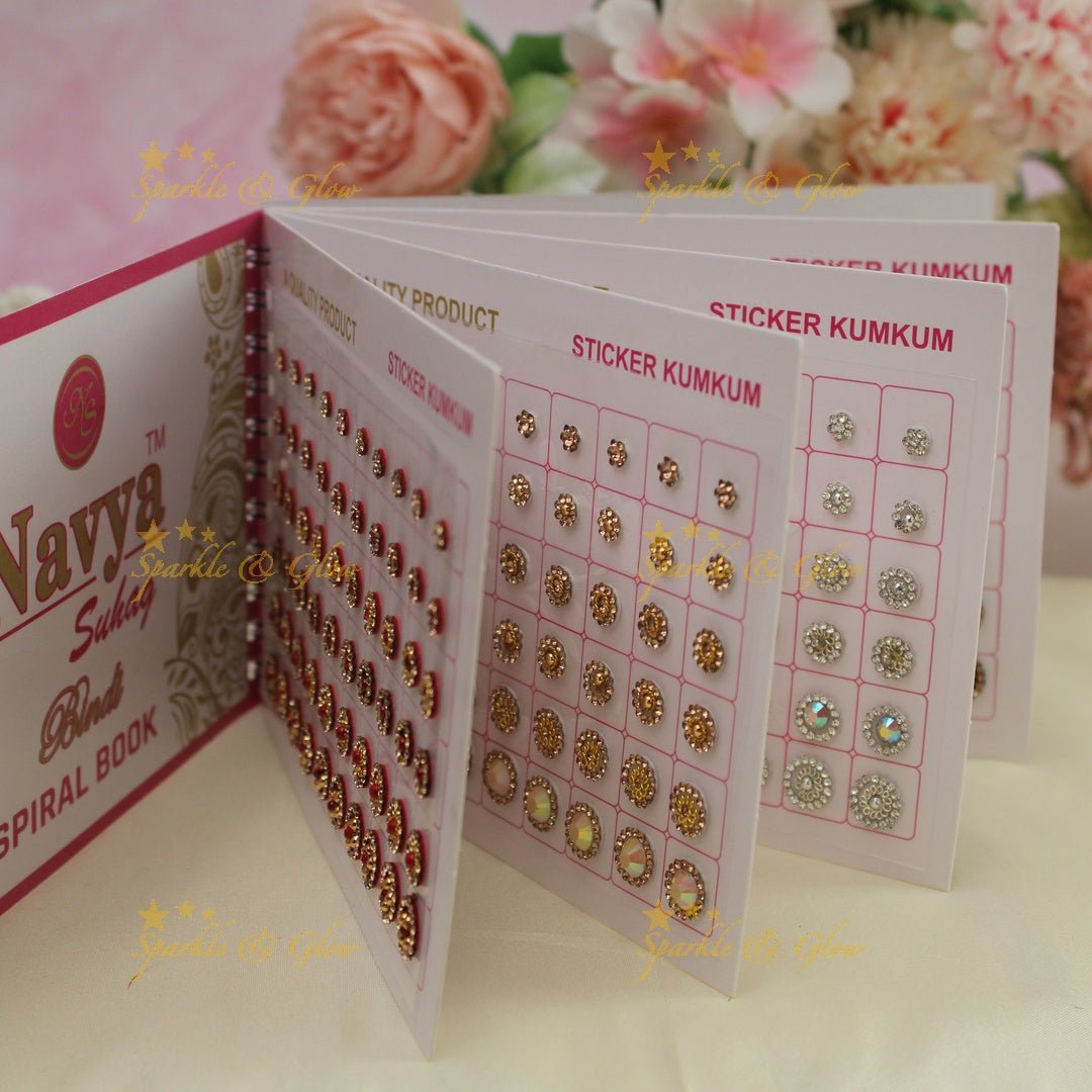 Navya Suhag stones different colour bindi small book - Sparkle and Glow - 