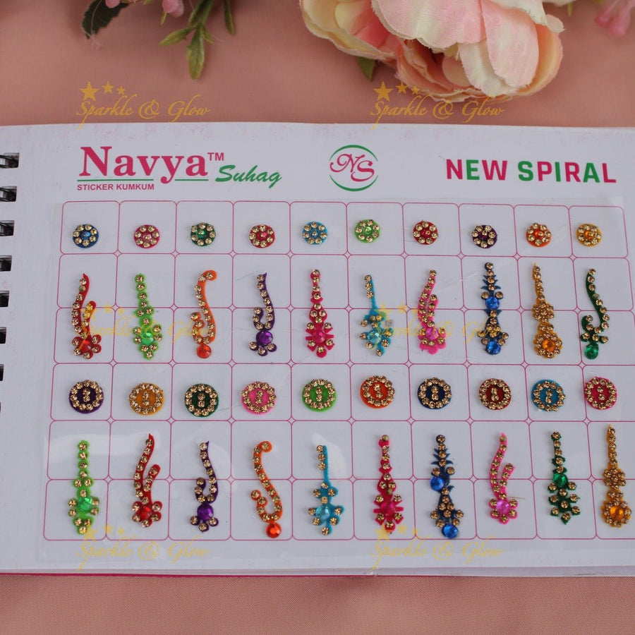Navya Suhag different colours and designs bindi book - Sparkle and Glow - 