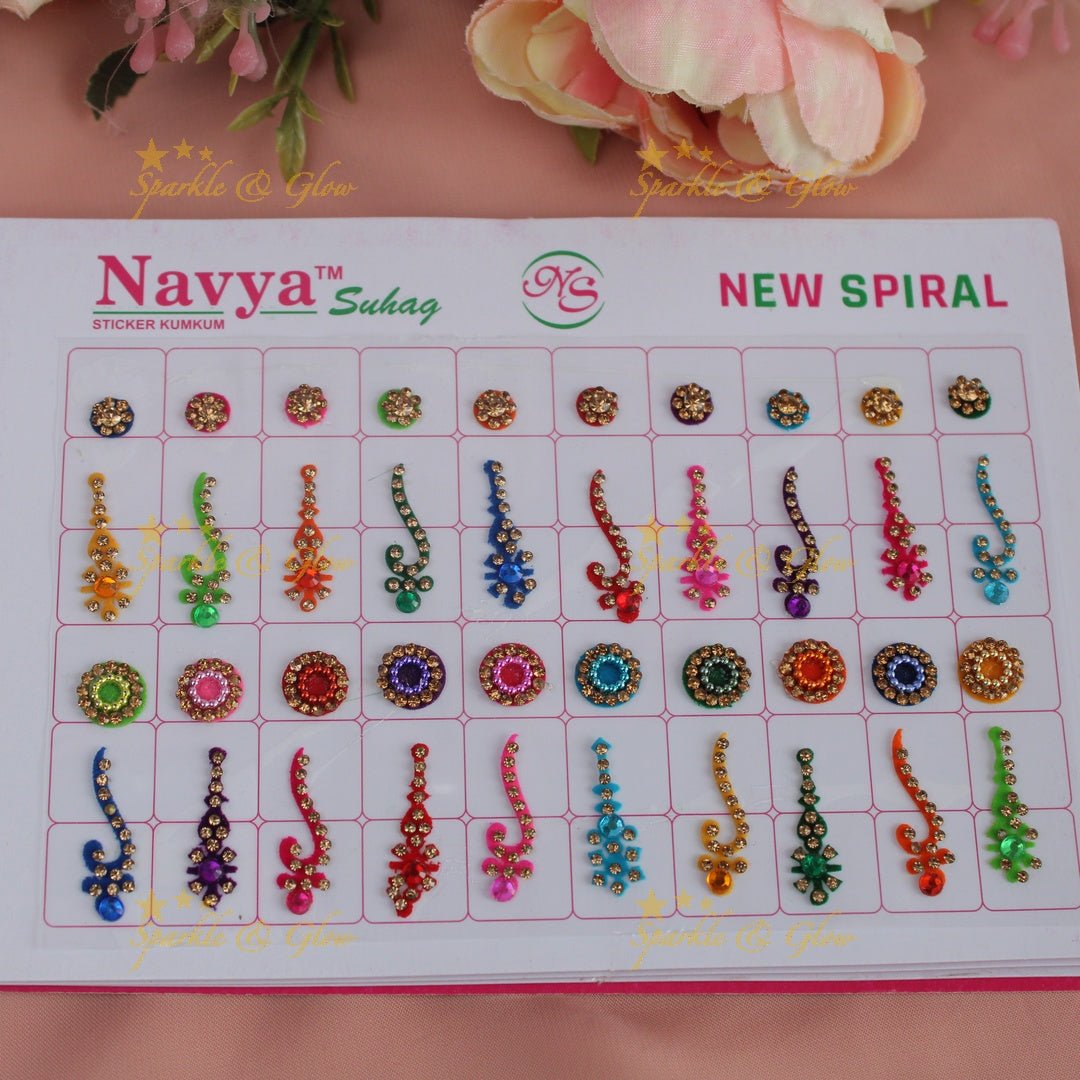 Navya Suhag different colours and designs bindi book - Sparkle and Glow - 