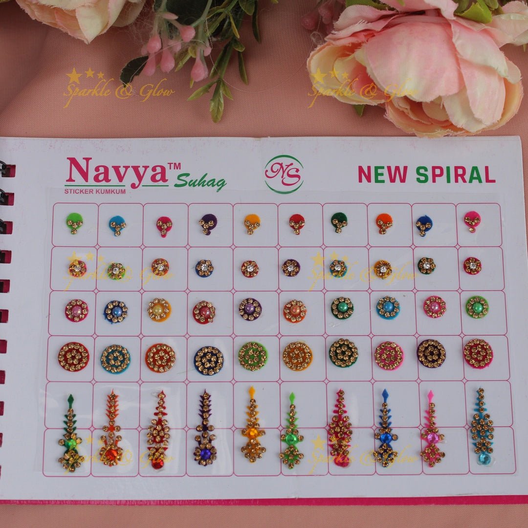Navya Suhag different colours and designs bindi book - Sparkle and Glow - 
