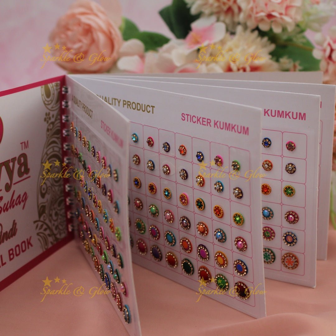 Navya Suhag elegant designs multi colours bindi small book - Sparkle and Glow - 