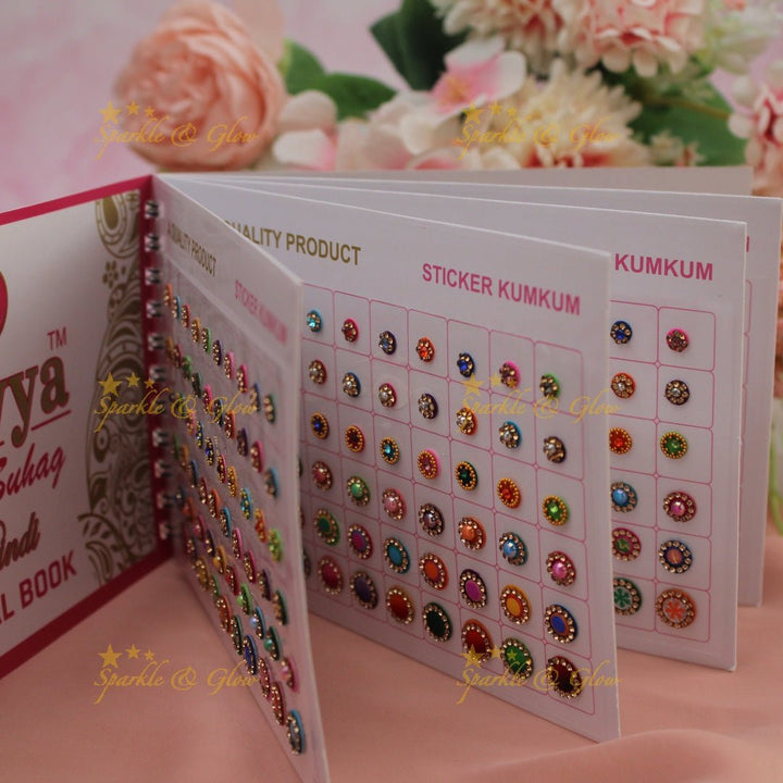 Navya Suhag elegant designs multi colours bindi small book - Sparkle and Glow - 